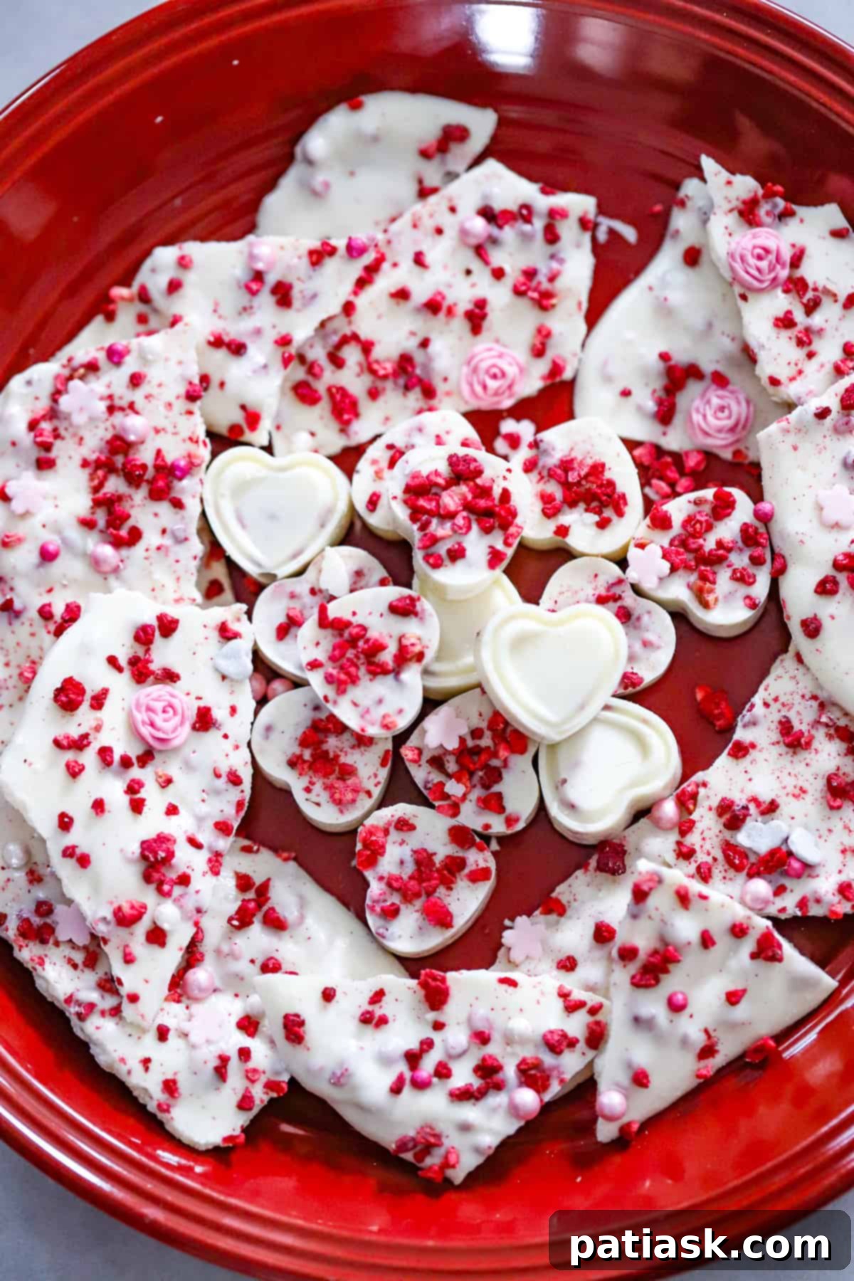 Raspberry White Chocolate Valentine's Day Delights 6 candy for the holidays