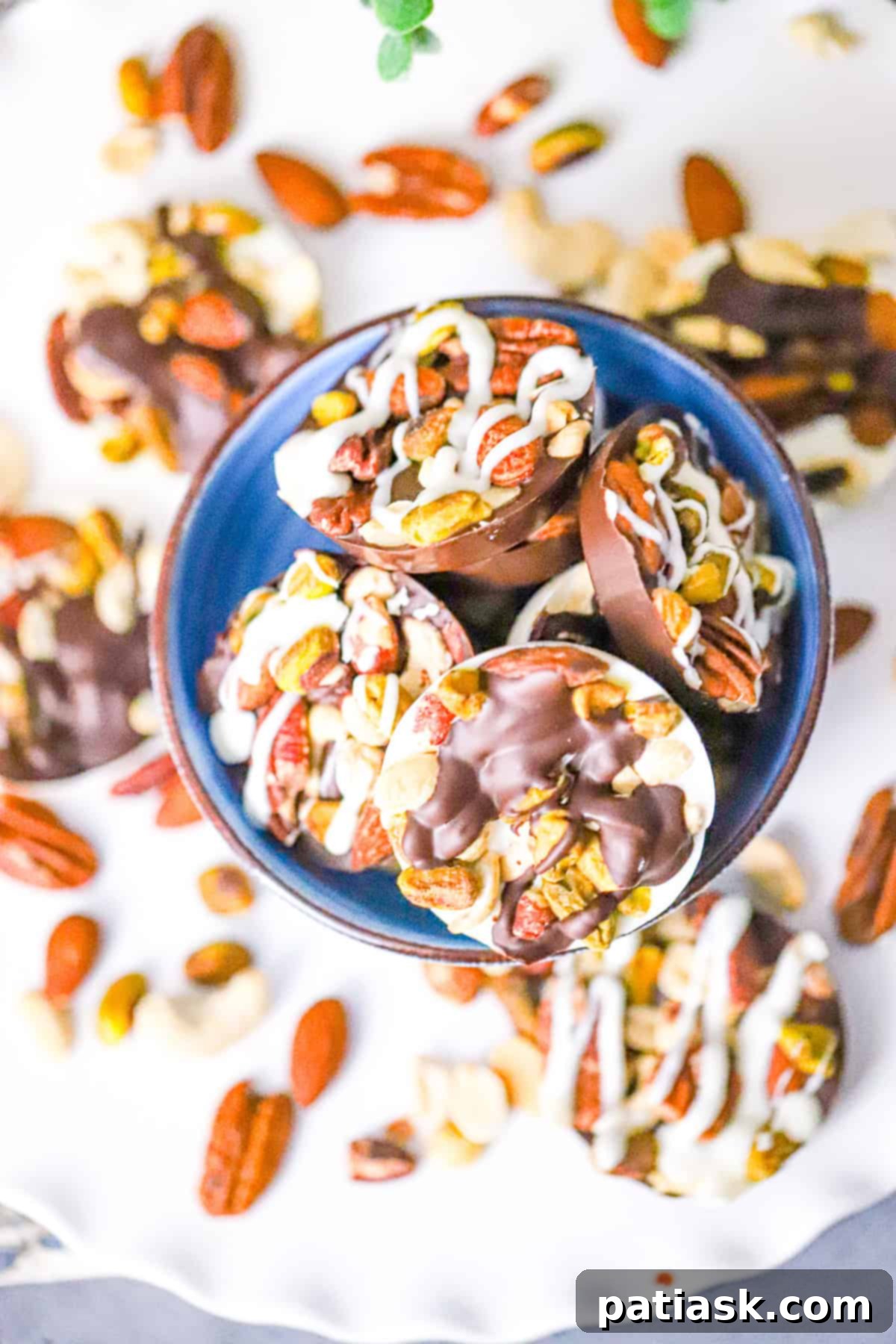 Homemade chocolate nut cups ready to be enjoyed.