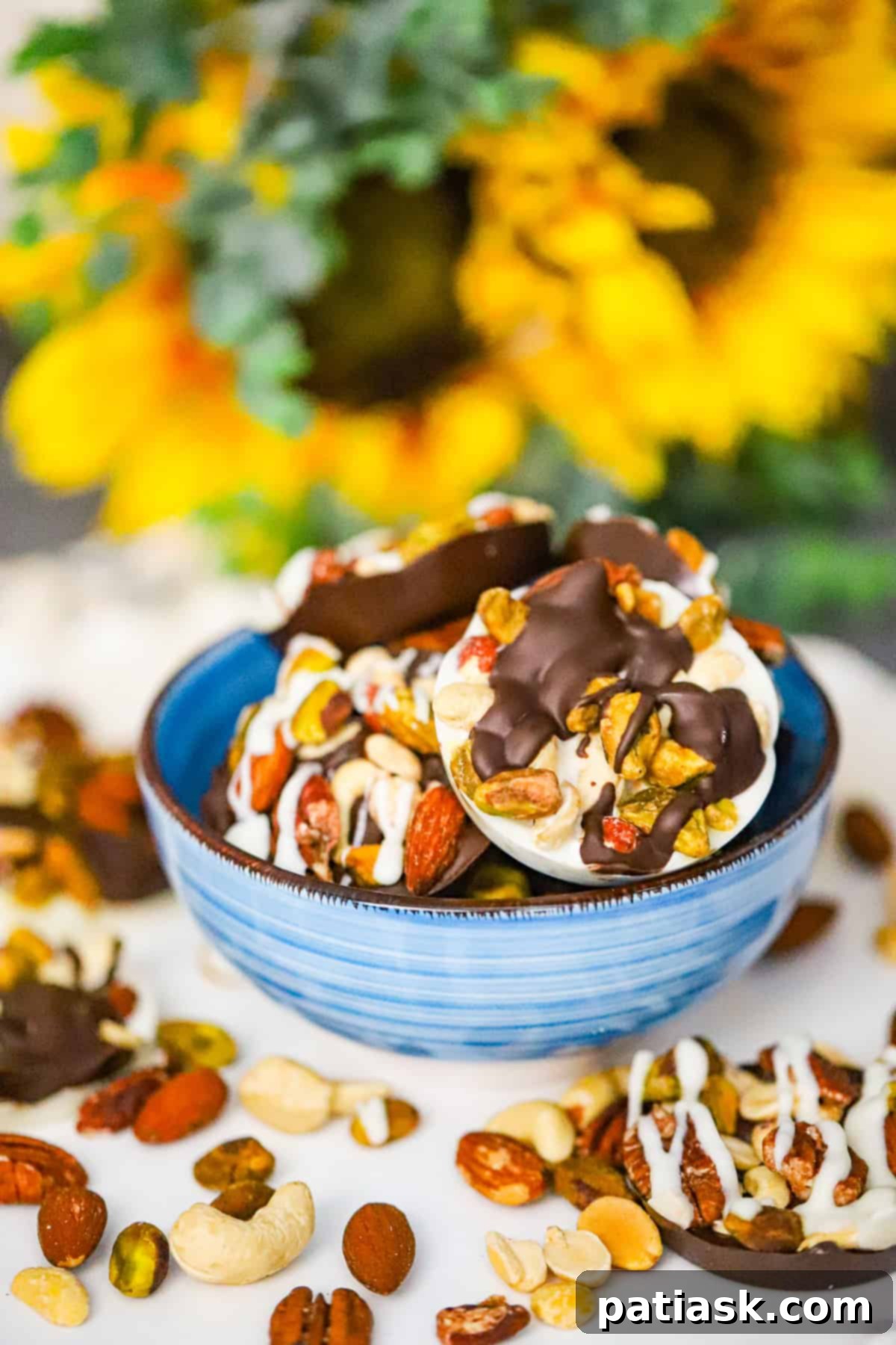 Homemade chocolate nut cups for gifting.