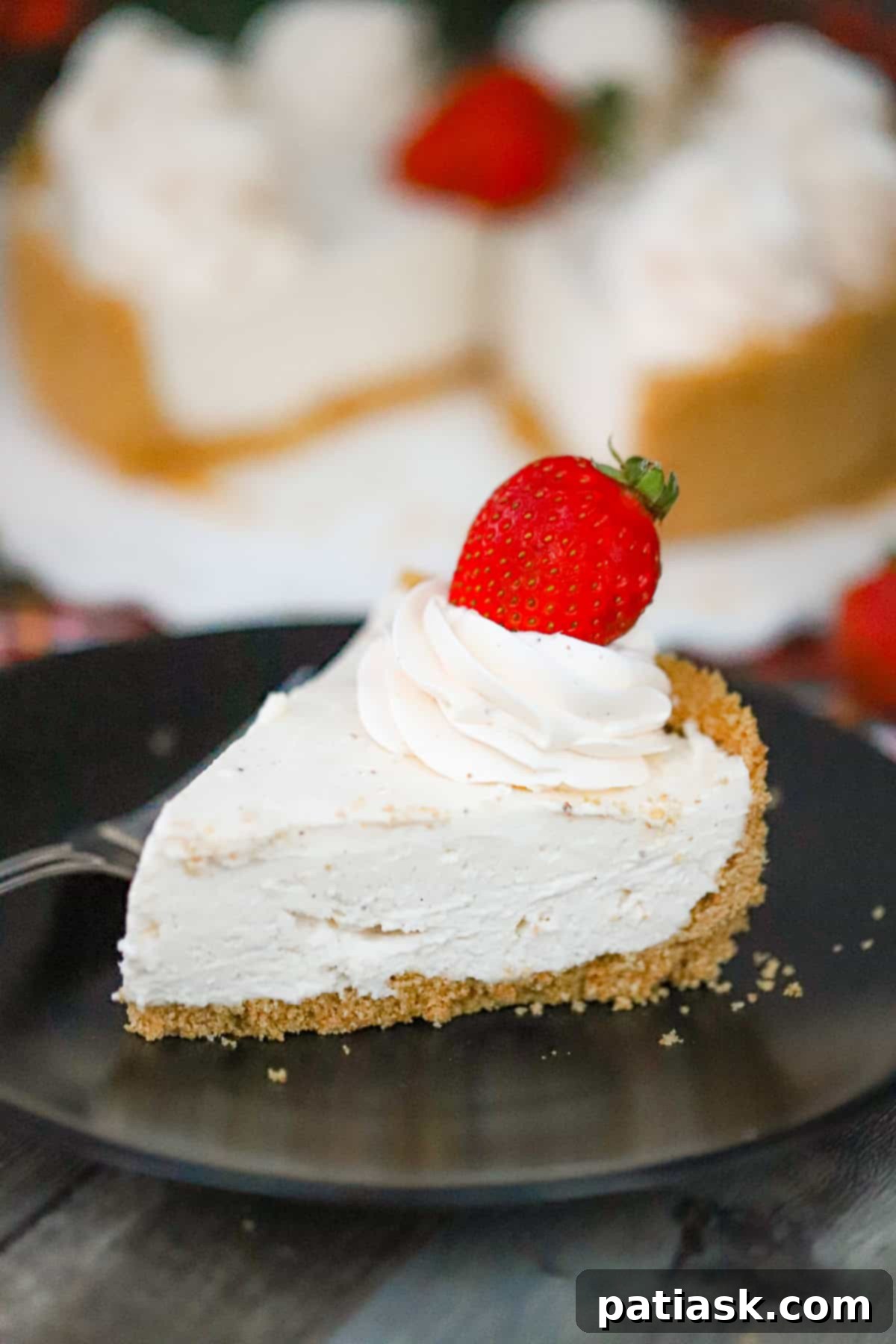 No-Bake Vanilla Bean Cheesecake with Whipped Cream Topping